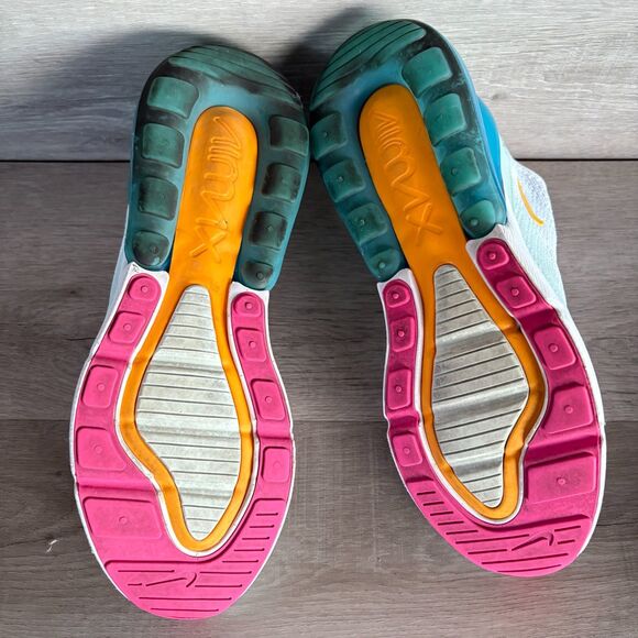 Nike Air Max 270 Shoes Womens Size 9 White Teal Pink Running CJ0568-100 - Picture 6 of 7